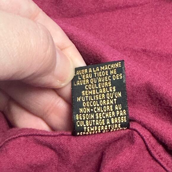 Eddie Bauer Bainbridge Flannel Vintage 90s Wine Red Men L Chamois Button Shirt - Picture 11 of 12